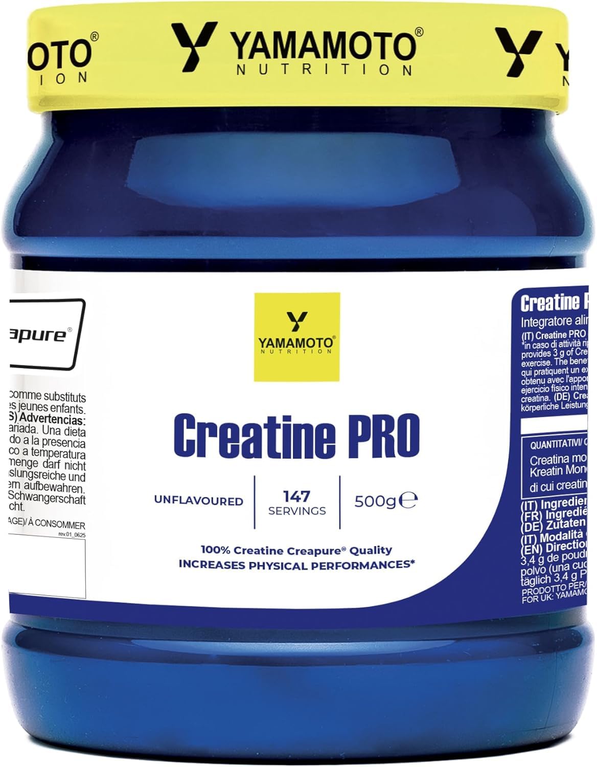 Creatina Creapure - CreatinePrò 500 grammi - Creatina monoidrato micronizzata di alta qualità, gusto naturale - qualità Cre@Pure - Senza Glutine o Lattosio