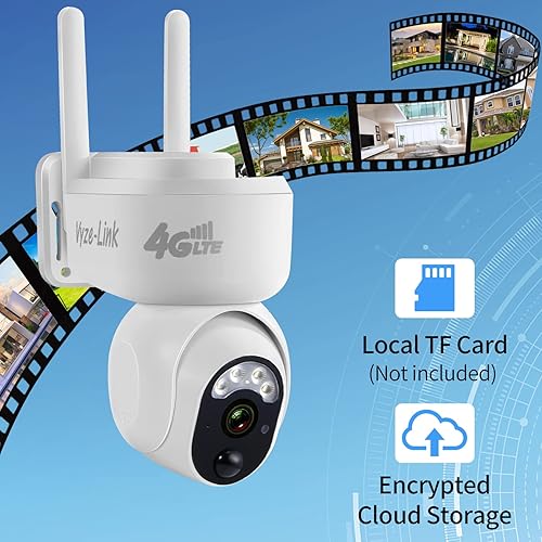 Miniatura 7 de Cámara de seguridad celular 4G LTE para exteriores, funciona con pilas solares, zoom de inclinación panorámica, tarjeta SIM y tarjeta TF incluida,