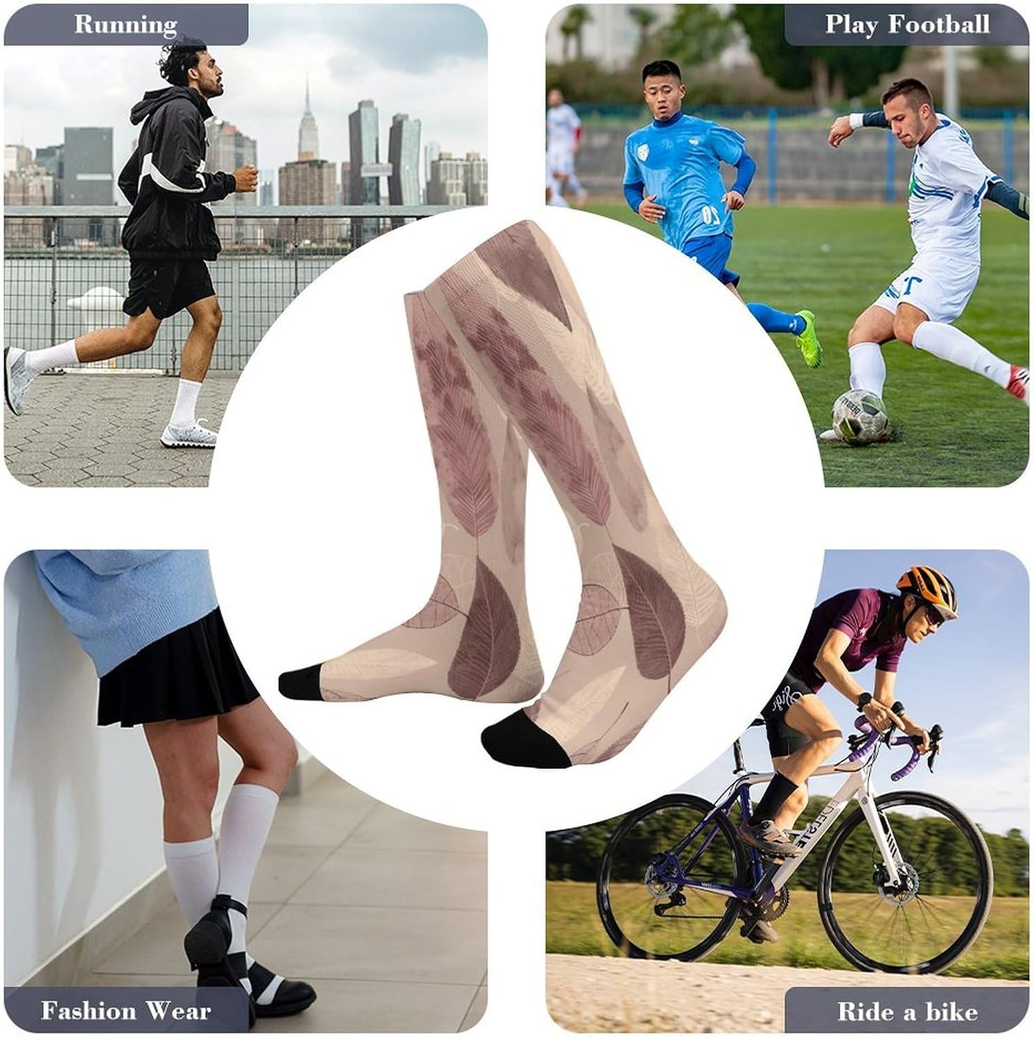 Light Maroon And Gray Crew Socks Calf Socks Athletic Crew Sock