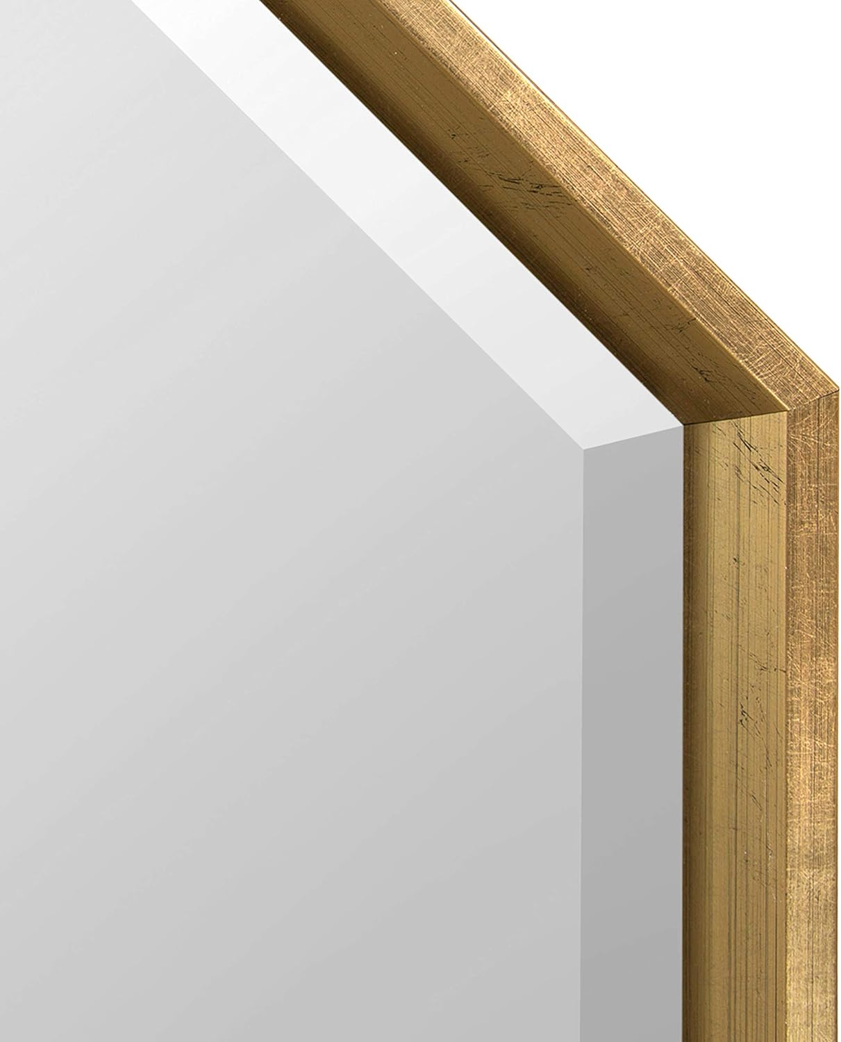 Kate and Laurel Calter Large Elongated Octagon Frame Wall Mirror, 25.5 x 37.5, Gold