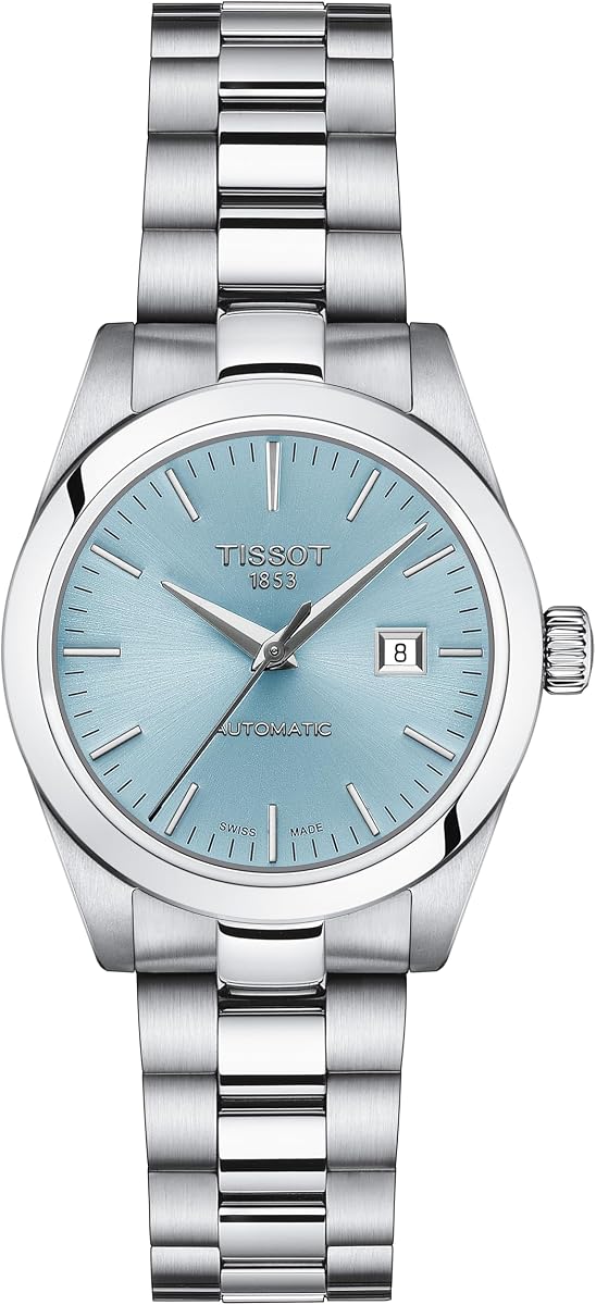 Reloj automático suizo para mujer Tissot T-My Lady, 29.3 mm, acero inoxidable, esfera azul hielo, T1320071135100
