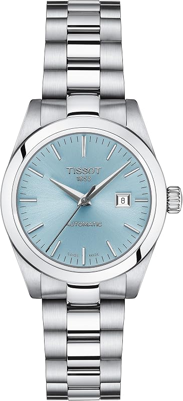 Reloj automático suizo para mujer Tissot T-My Lady, 29.3 mm, acero inoxidable, esfera azul hielo, T1320071135100