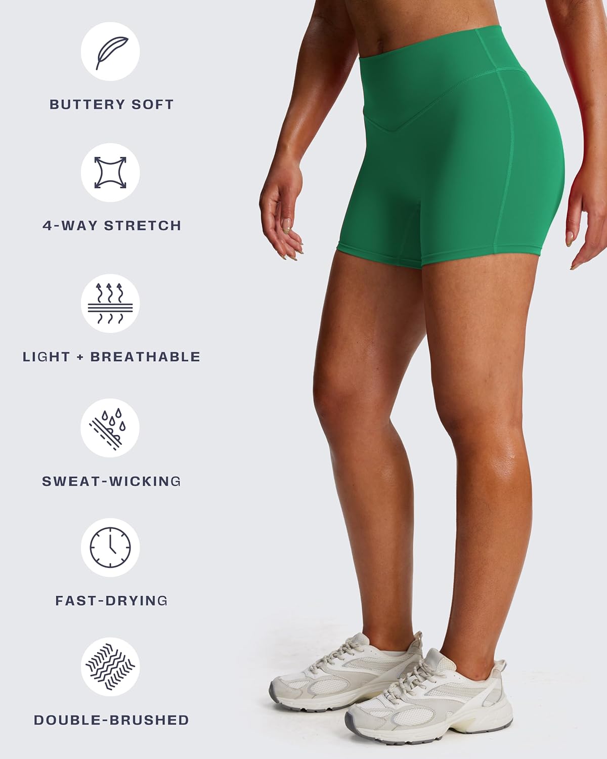 Aoxjox Workout Biker Shorts for Women Tummy Control Metamorph Mid-Rise Athletic Hidden Scrunch Gym Yoga Short 4.5" - Image 5