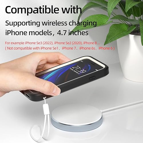 Miniatura 7 de WXR Funda para iPhone SE 20222020, iPhone 876S6, parachoques de silicona suave y parte trasera e interior de policarbonato duro transparente, funda