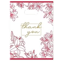 Vista 19 de Joyhey 100 unidades de 7.8" x 9.8" bolsas de plástico para mercancía, bolsas de compras y venta al por menor para boutique con asas troqueladas