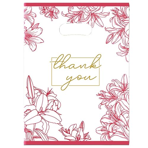 Miniatura 19 de Joyhey 100 unidades de 7.8" x 9.8" bolsas de plástico para mercancía, bolsas de compras y venta al por menor para boutique con asas troqueladas