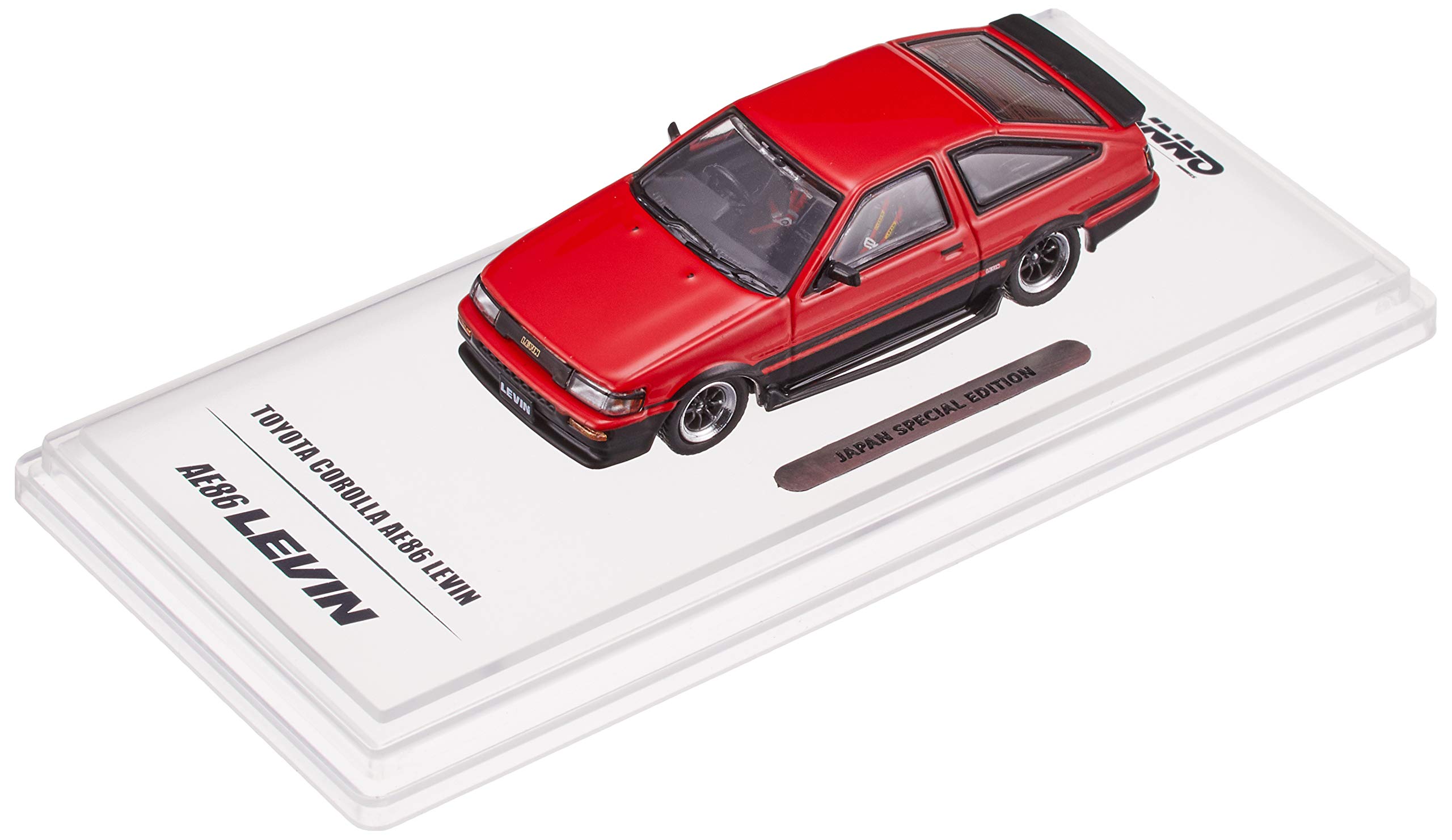 Inno Models 1/64 トヨタ カローラ レビン AE86 レッド/ブラック 交換用ホイールセット デカール付 完成品