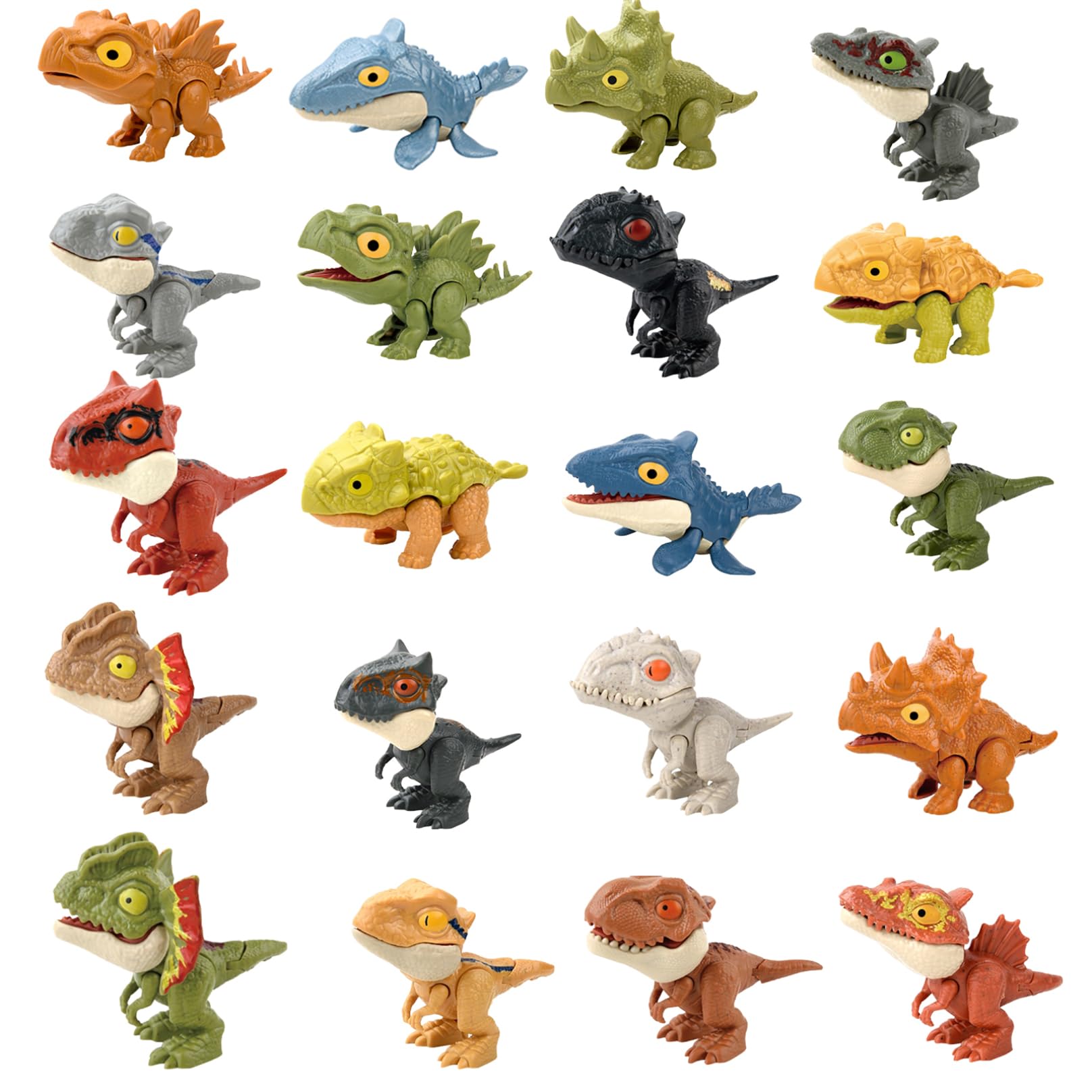Dinosaur Finger Puppets 20PCS Movable Joint – Mini Dinosaur Figures Educational Funny Puppet Toy for Kids 3+ Indoor Decor