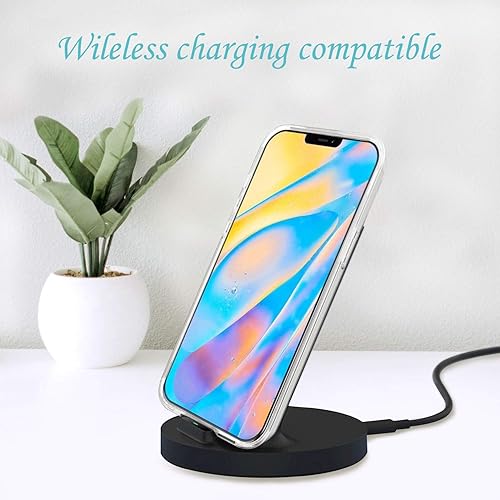 Miniatura 6 de JAHOLAN Funda transparente compatible con iPhone 12 Pro Max con purpurina morada, diseño de mariposa a prueba de golpes, TPU a prueba de golpes,