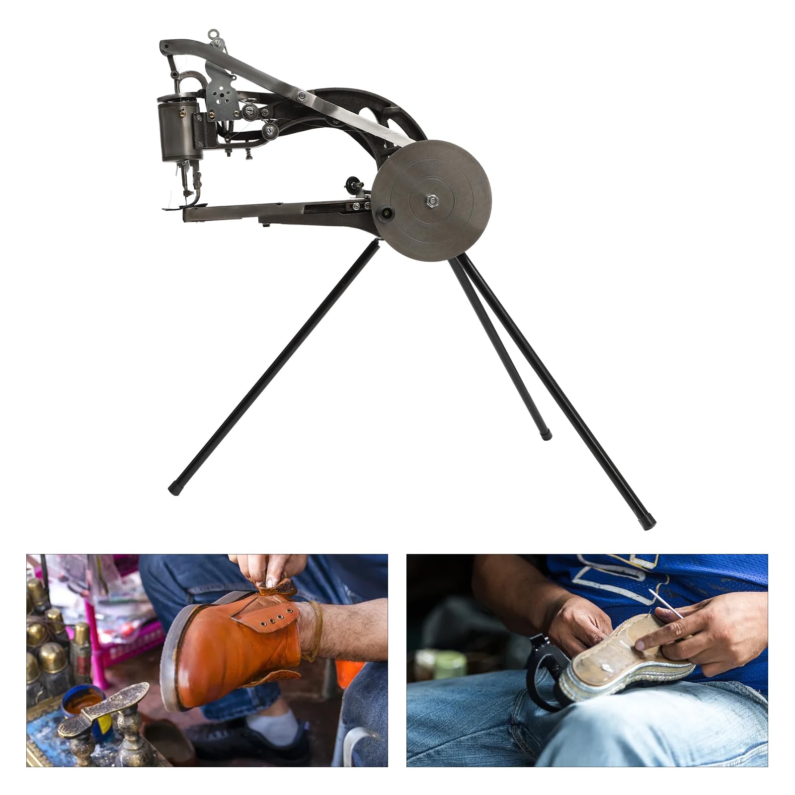 Máquina de reparación de zapatos manual de metal sattle especial máquina de coser a mano 360 ° barras, máquina de coser a mano, zapatero, máquina de coser de cuero para reparación de zapatos, zapatos