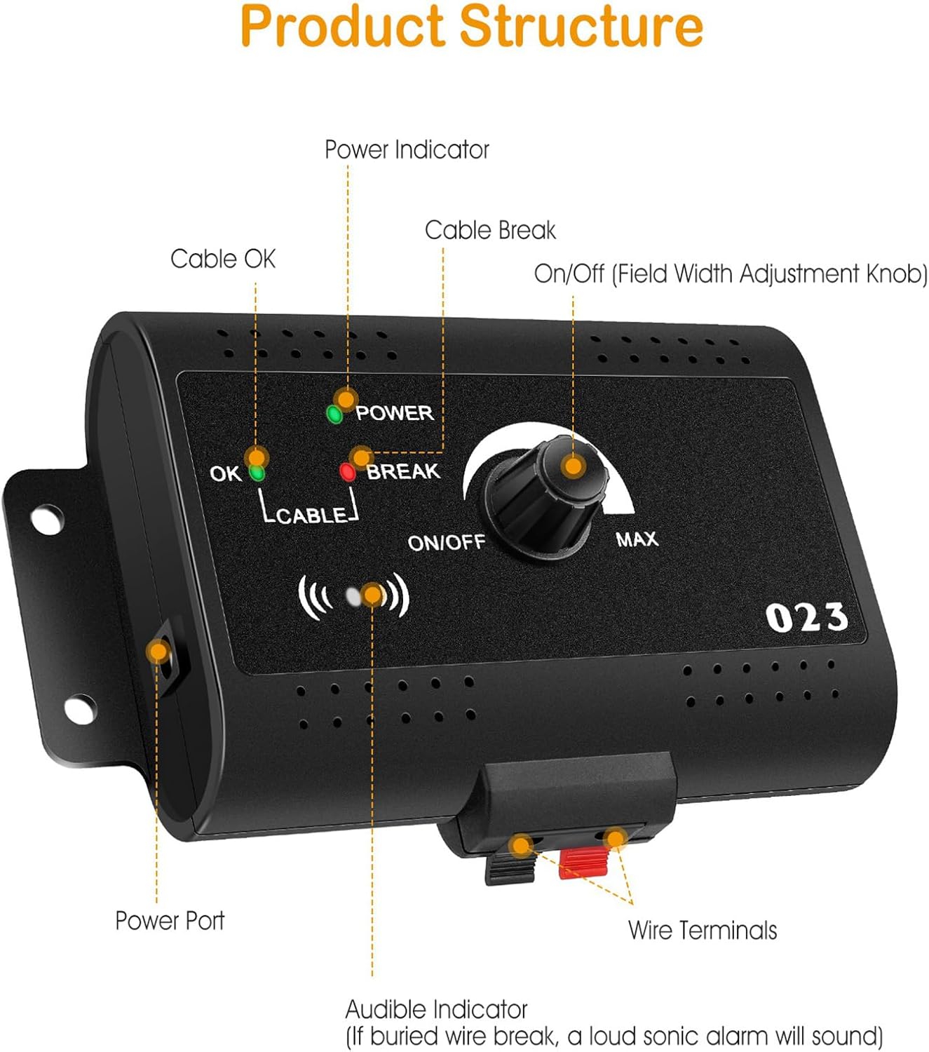 KOCASO Electric Fence for 2 Dogs, Underground Dog Fence System, Waterproof Pet Containment System, Rechargeable Electronic Training Collar, Dog Boundary Container for 2 Dogs