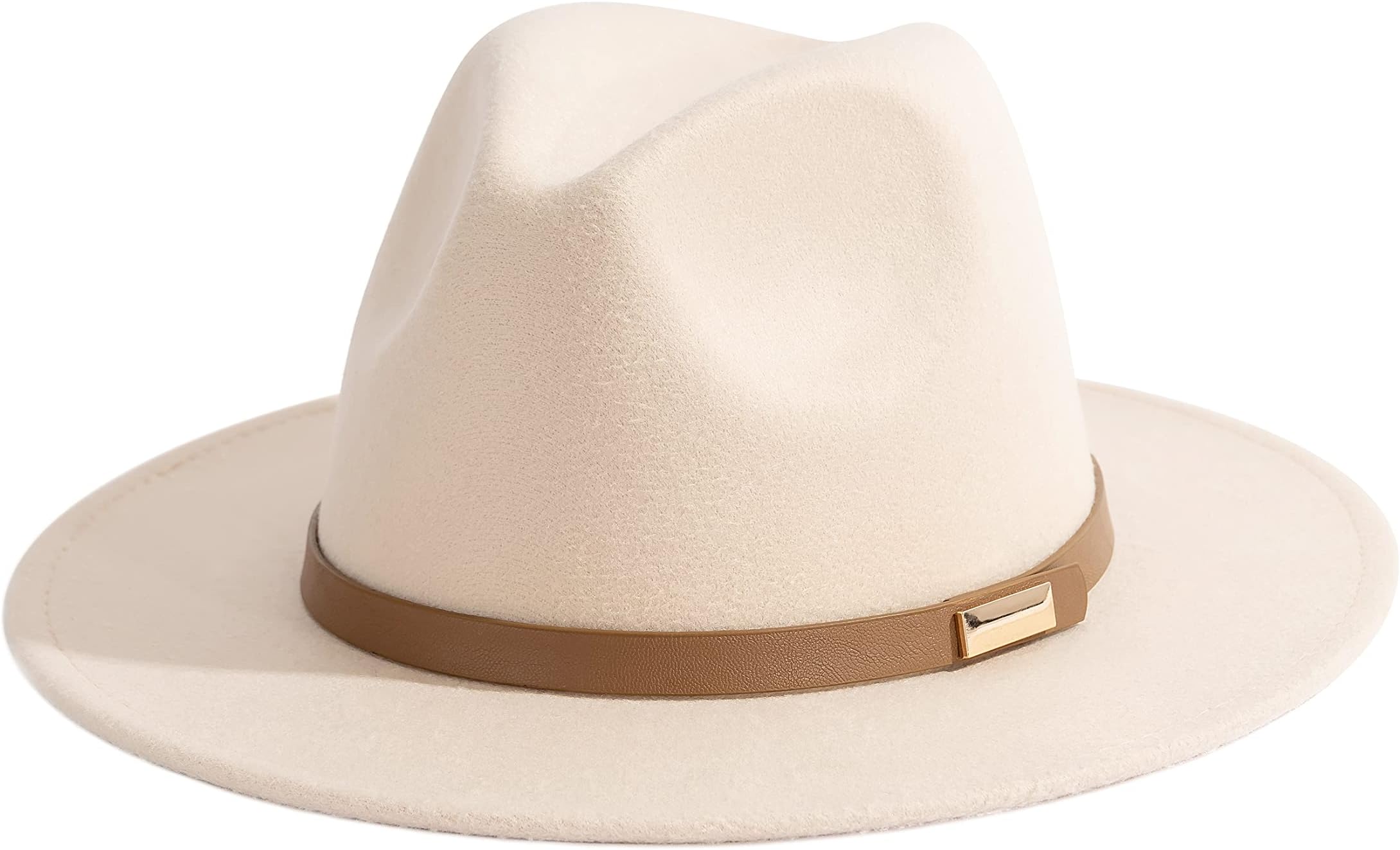 Fedora Hats for Men Wide Brim Panama Hat with Classic Belt