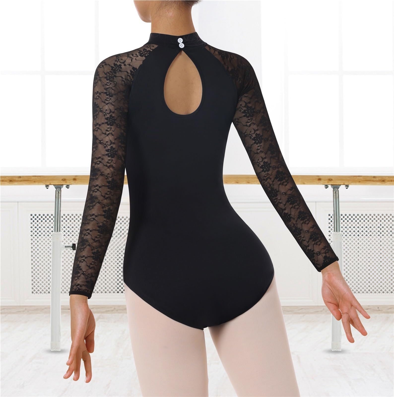 Body da danza classica donna con schiena cava a forma di M, elegante body ginnastica for Per Ballerina