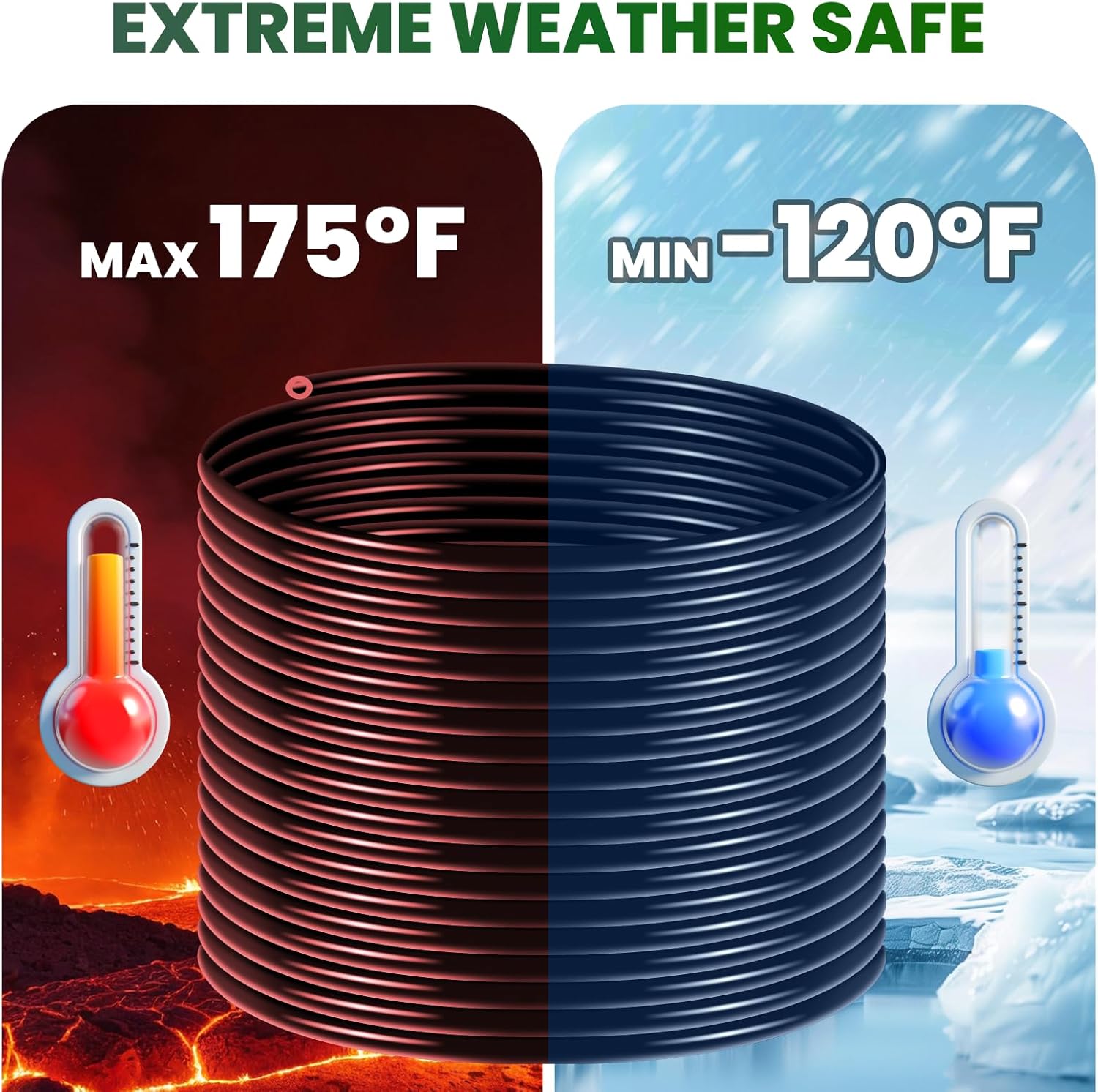 Black Self Sinking Aeration Hose, 3/8" Pond Aerator Hose Kit with 4 Copper Menders and 4 Stainless Steel, Weighted Pond Aerator Hose Kit for Fish Safe Water Circulation (656FT)