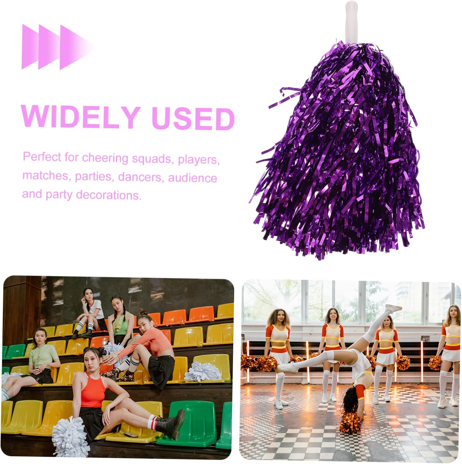 Ciieeo 16pcs Pom Poms Bulk Cheerleading Kit for Cheerleading Events and Parties