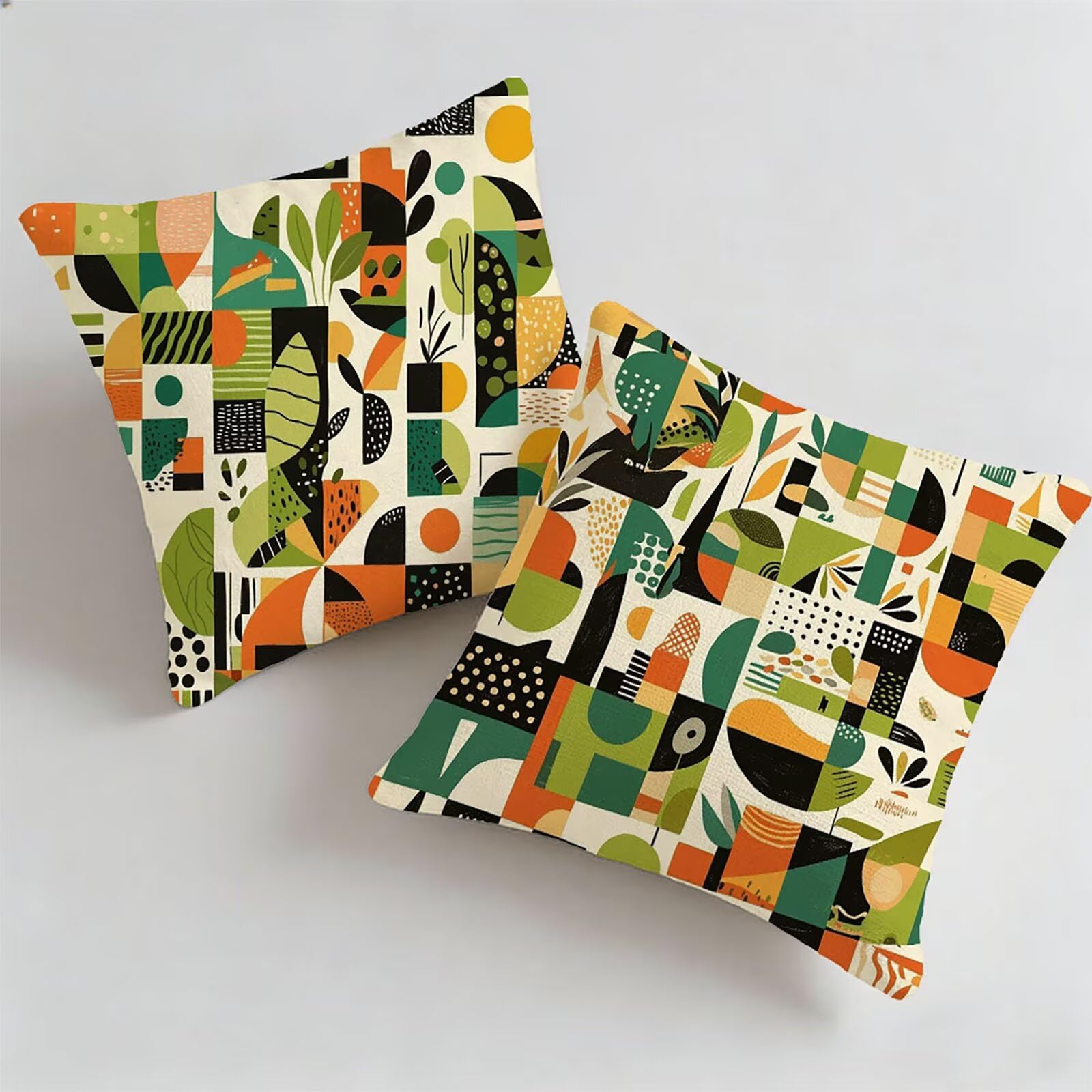 Housse de coussin extérieur imperméable 50x50 vert anti-taches pour sofa