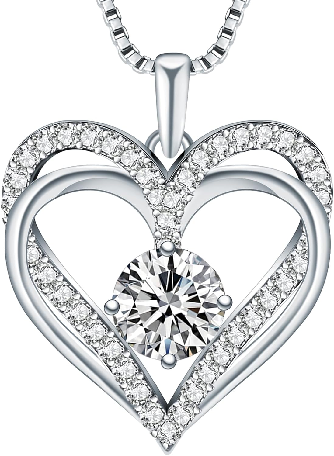 LAVALE 1CT Moissanite Necklace gifts for women (18K WhiteGold Plating)