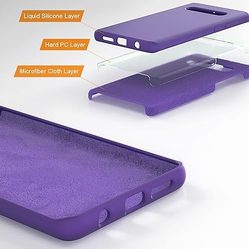 Miniatura 3 de E Segoi Funda diseñada para Galaxy S10 Plus de 6.4 pulgadas, S10+ de goma de gel de silicona líquida a prueba de golpes, cojín de forro de tela de