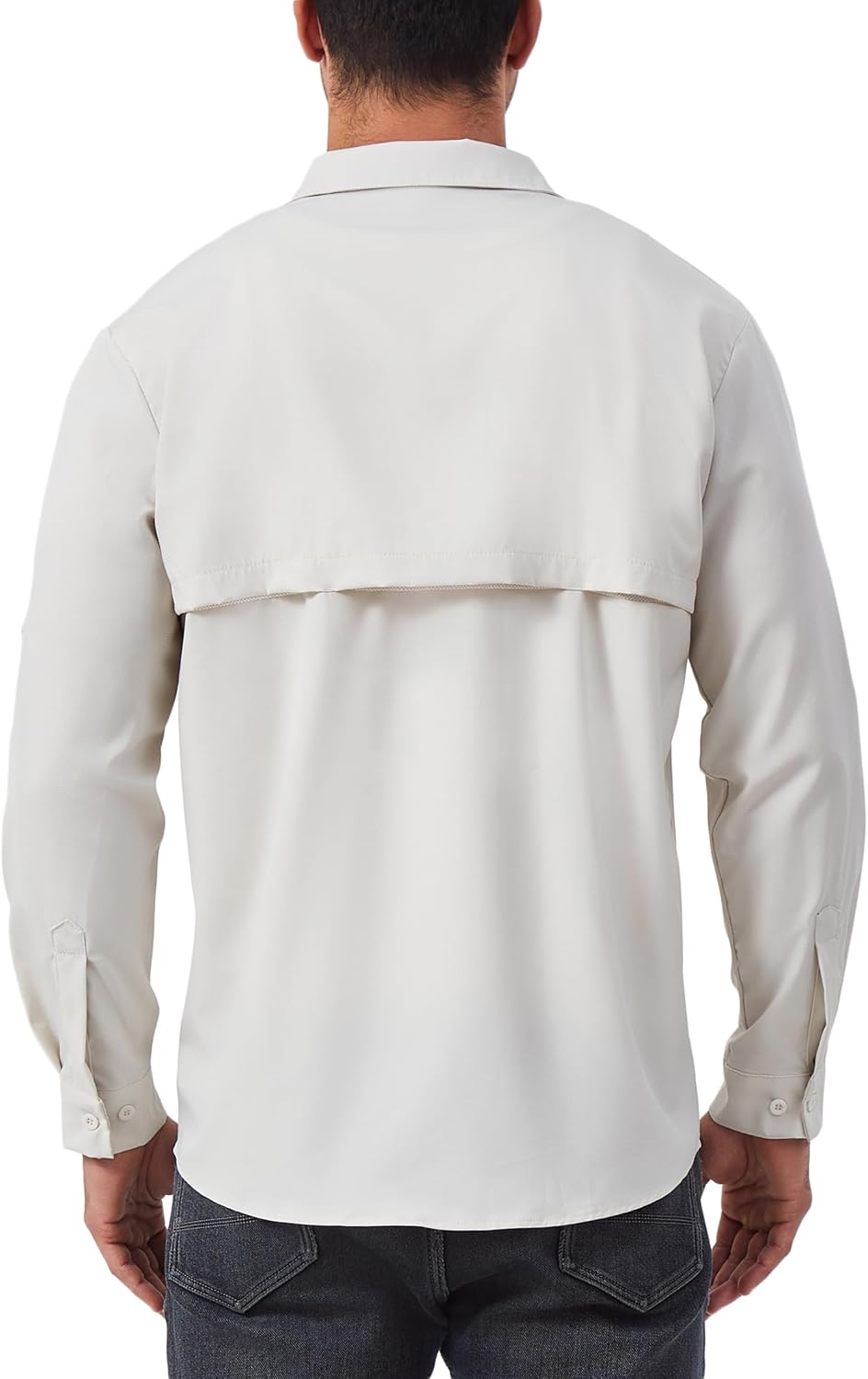 Men's Long Sleeve Fishing Shirts UPF 50+ Sun Protection Quick Dry Shirts Button Down Shirt for Hiking Camping