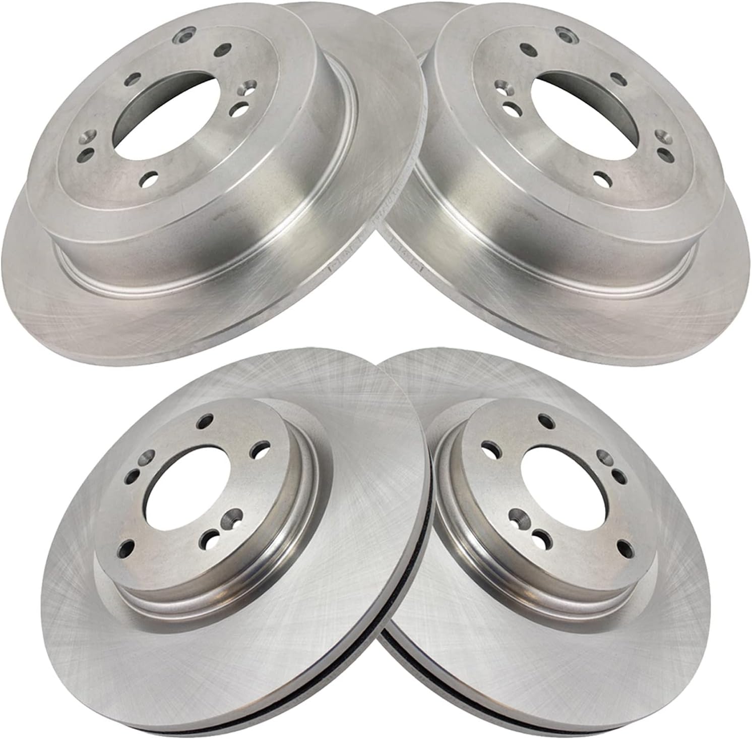 TRQ Front and Rear Brake Rotor Set Compatible with 2016-2021 Hyundai Tucson 2017-2022 Kia Sportage