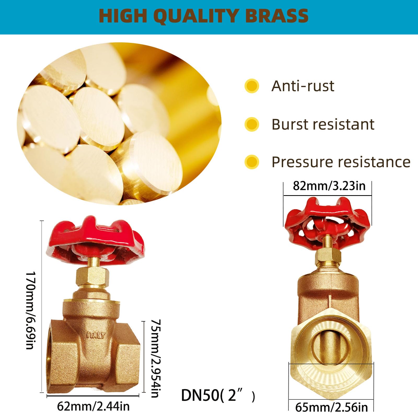Brassgatevalve-DN50