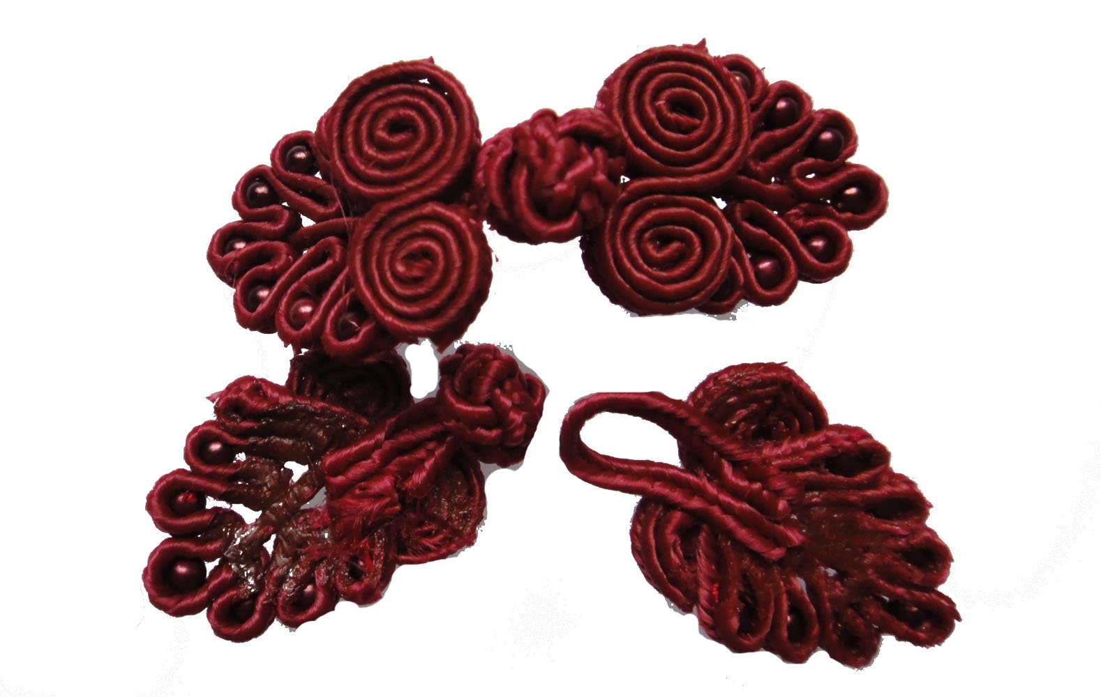 LYRACCES Chinese Frog Fasteners Knot Closure Sewing Buttons Cloth 6cm Pack of 10pairs(Dark red)