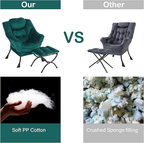 Miniatura 208 de Lita Silla relajada con otomana, tapizado ornamental, moderno de ocio, contemporáneo para lectura con reposabrazos, un bolsillo lateral para sala de