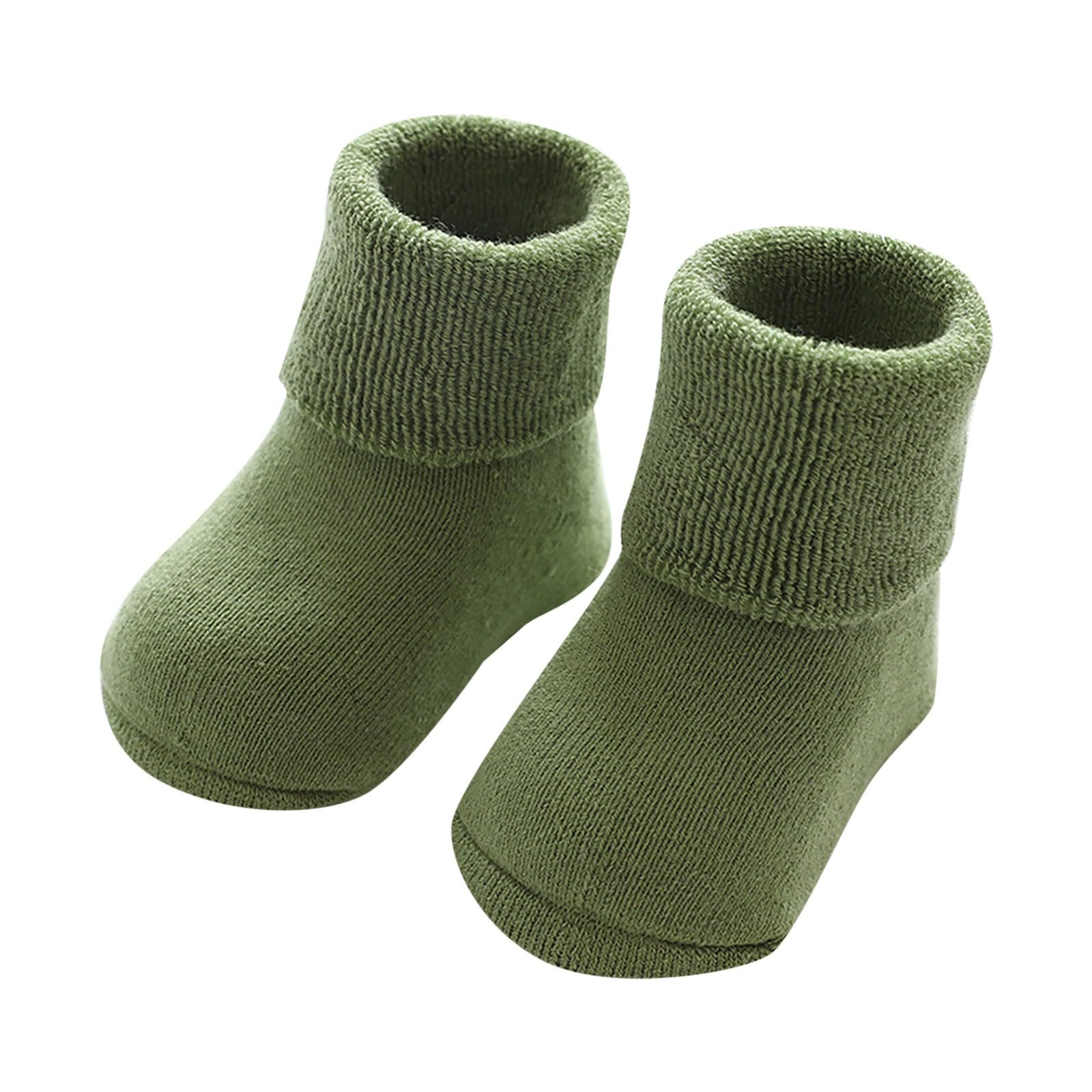 RNTOP Baby Toddler Kids Warm Crew Slipper Socks Girl Boy Socks Infant Non Slip Floor Socks Children (Green, 0-6 Months)