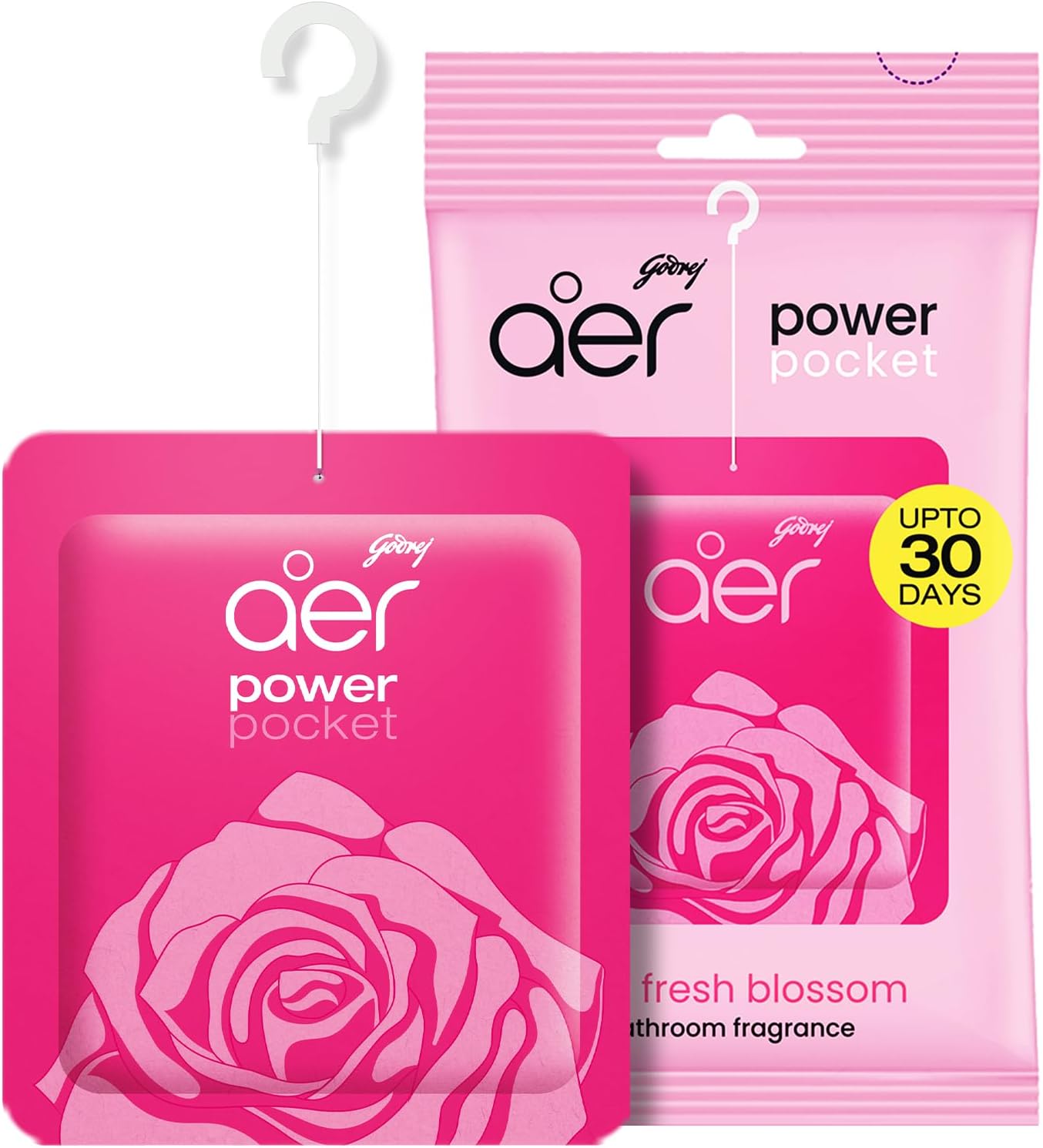 Power Pocket Bathroom Freshener – Rose Fresh Blossom (10g) | Lasts up to 30 days | Germ Protection