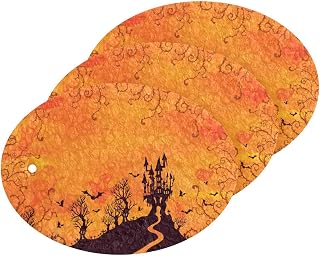 Scrub Sponge Halloween Castle Bats Kitchen Washing Dishes Cleaning Sponges Ghosts Forest Spooky Non Scratch Sponge for Dish Countertops Sinks Floors Showers Tile Sinks, 3 Pack