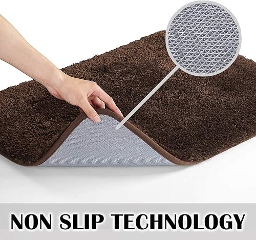 Miniatura 6 de Suchtale Alfombra de contorno de baño antideslizante, absorbente de agua, suave microfibra lanuda lavable a máquina, alfombra de baño para baño,