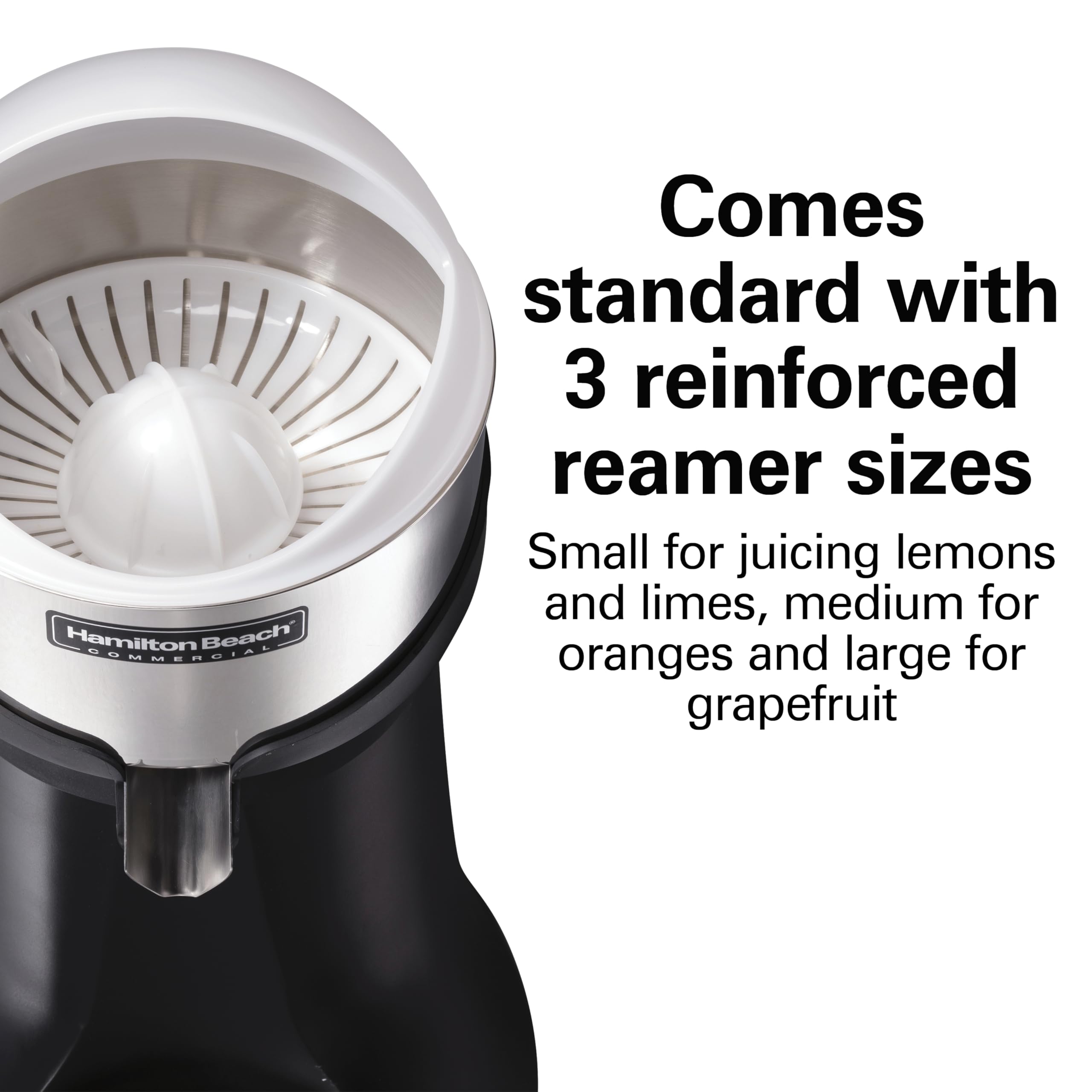 Hamilton Beach Commercial Spremiagrumi elettrico della linea FreshMark, riempie un bicchiere di succo in meno di 30 secondi, motore potente, 3 alesatori rinforzati, certificato NSF, HCJ967R