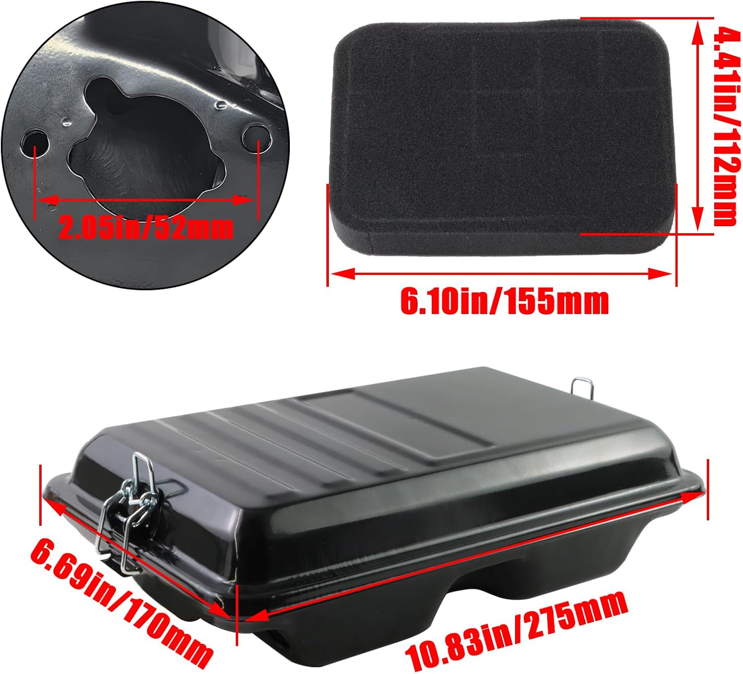KIKITE 5500 6000 Watt Generator Air Filter Housing Box/Cover Assembly for 6500 8750 9000 9500 Watt Air Filter Cleaner Box Compatible with Predator Champion Firman Generators