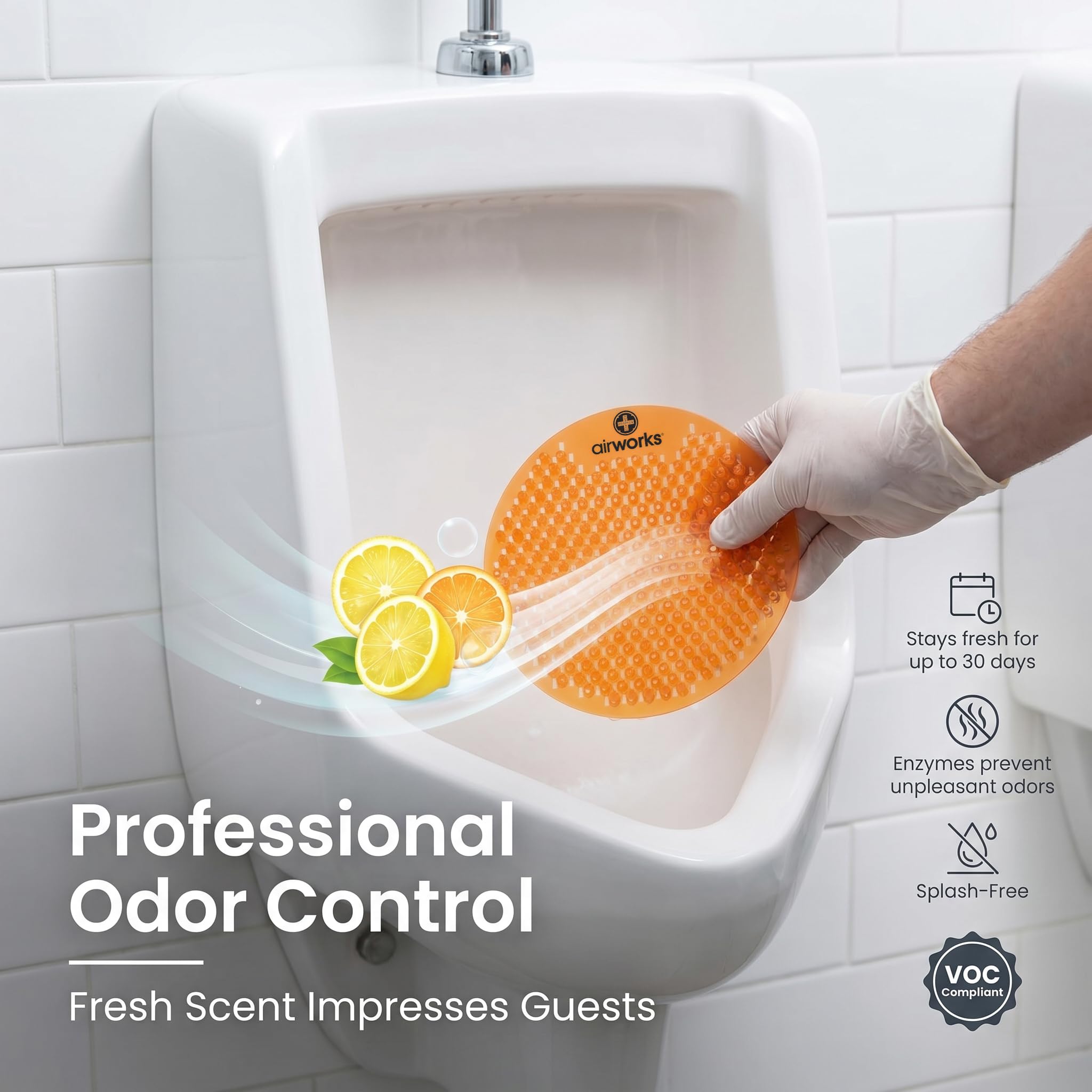 airworks AWSFUS233-BX - Pantalla para orinal sin salpicaduras, Sunburst, 0.25 libras, 8 pulgadas de altura, 6 pulgadas de ancho, transparente (paquete de 10)