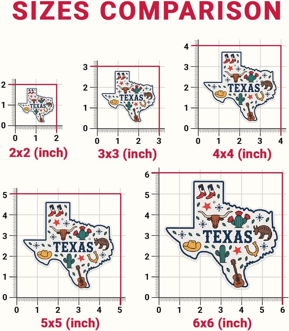 3Pcs Texas State Map Sticker Funny Western Cowboys Guitar Cactus Rodeo Travel Stickers Gift for Texans Western Lifestyle Texas State Pride Decal for Laptop Water Bottle Toolbox Case Cars 3" - Image 8