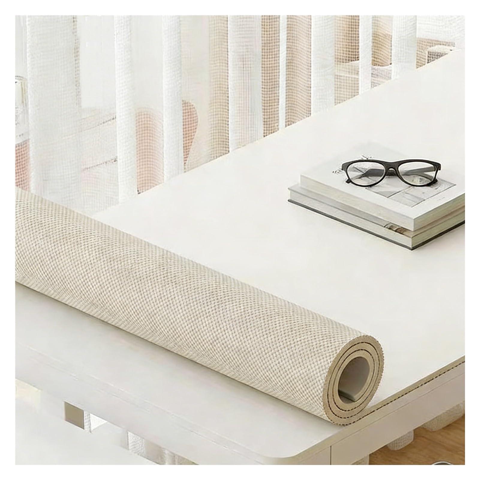 Tappetino da tavolo impermeabile termoisolante, tappetino da pranzo e gioco, spessore 3,5 mm, bianco, 40 x 140 cm, perfetto per tavoli e facile da pulire