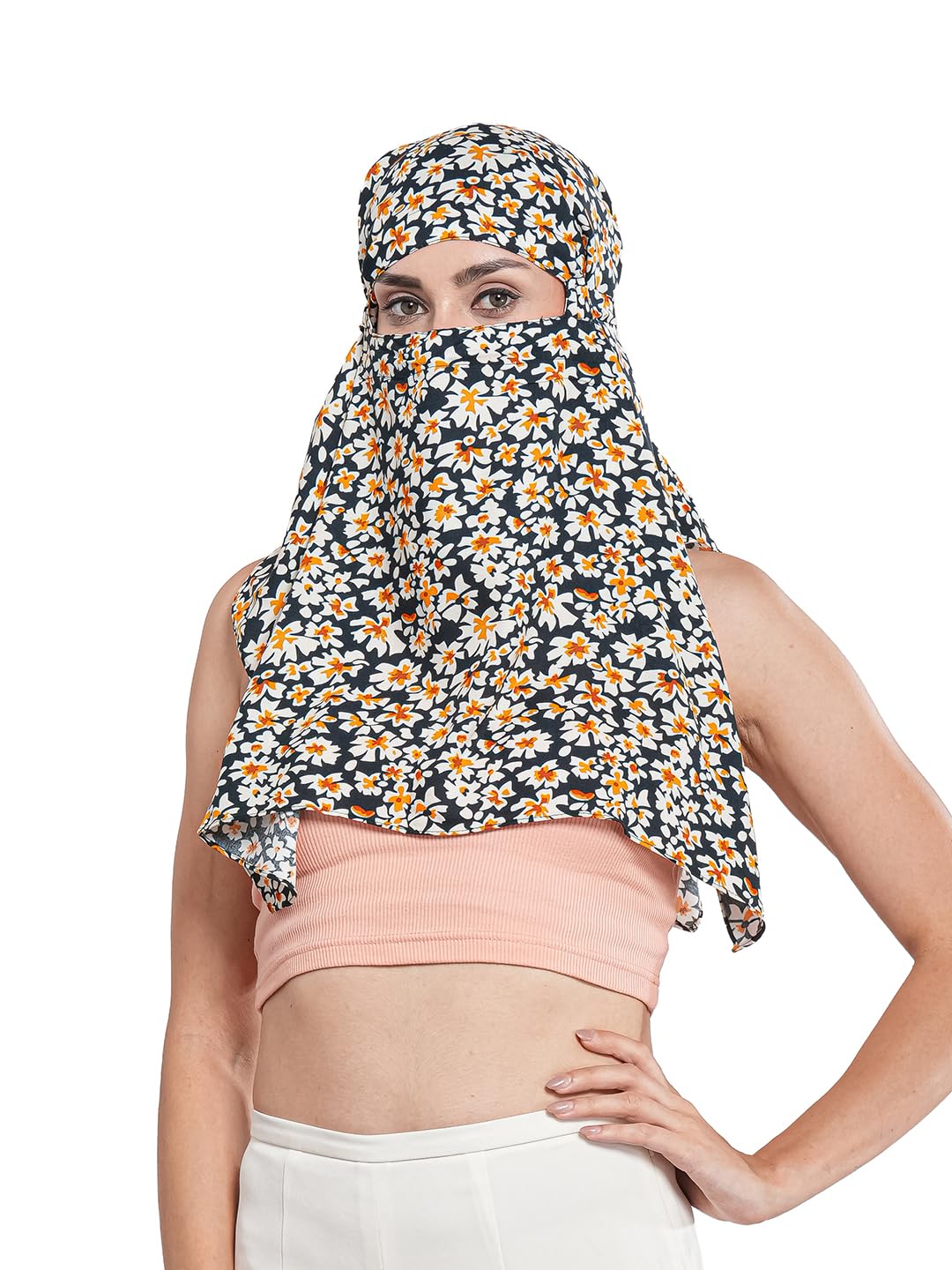 CrossKulture Teal Mask for Women I Face Cover I Sun Protection I Long