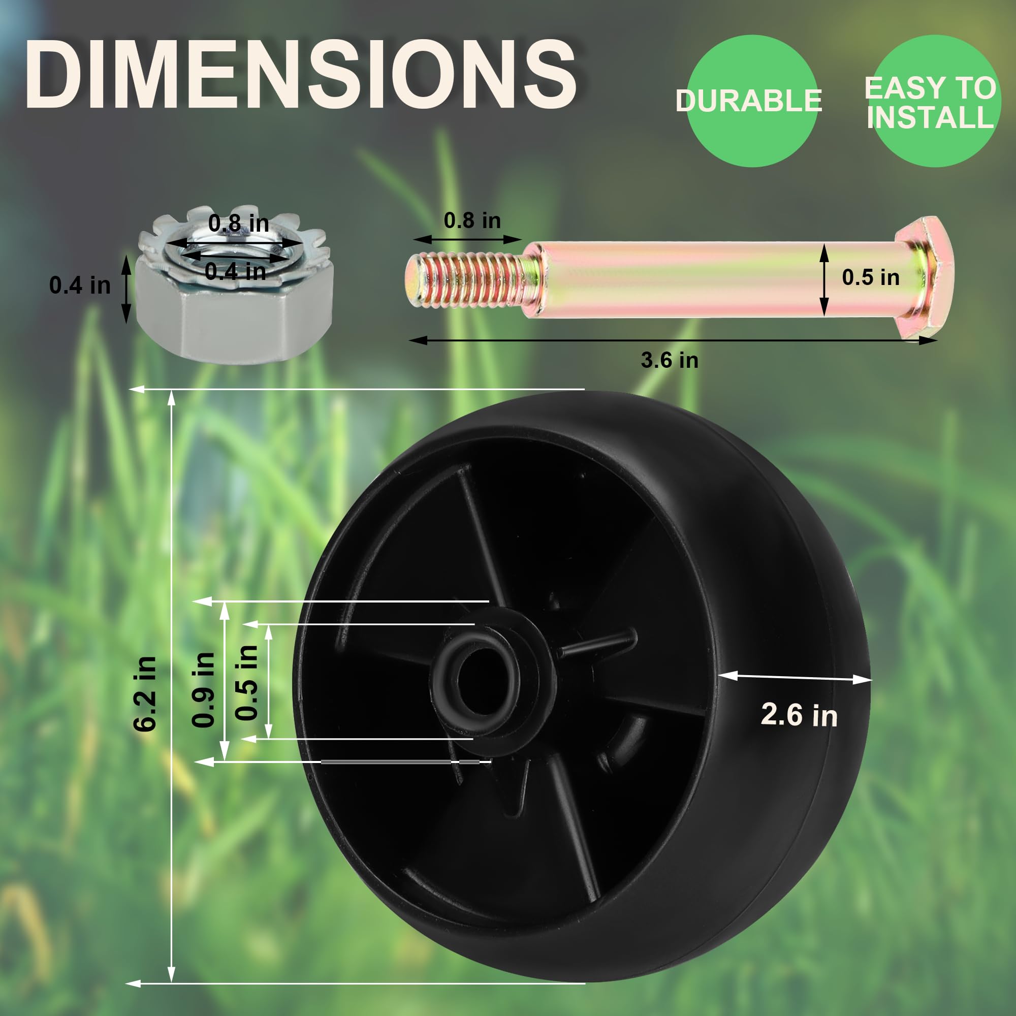 Deck Wheel Kit for MTD Cub Cadet 734-04155 Toro 112-0677 72-025 Deck Wheel Kit for MTD Cub Cadet 734-04155 Toro 112-0677 72-025