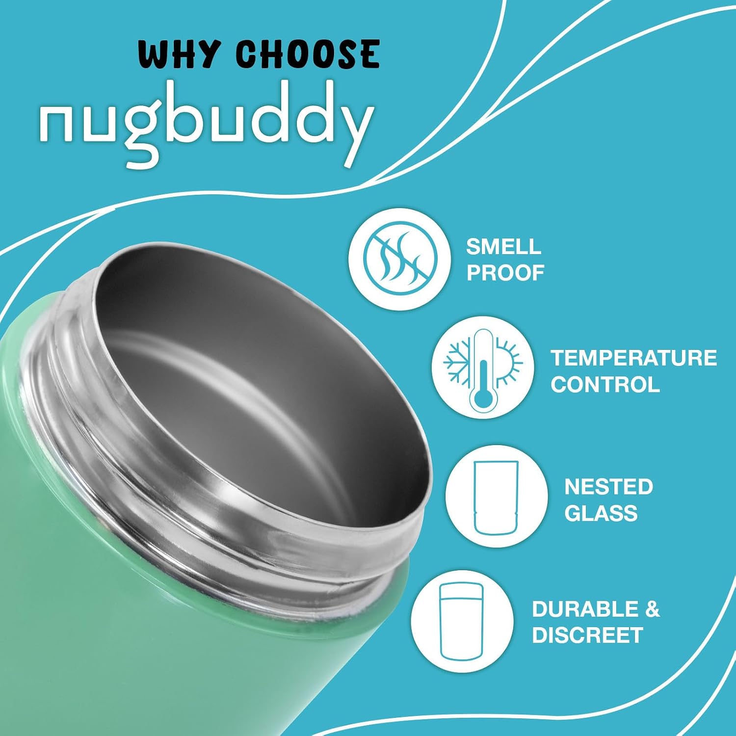 Airtight Storage Container Bundle - Vacuum Sealed Insulated w Nested Glass Jar - UV Protection, Temperature Controlled Stainless - 300 ml (3/4 Oz) & 100 ML (1/4 Oz)