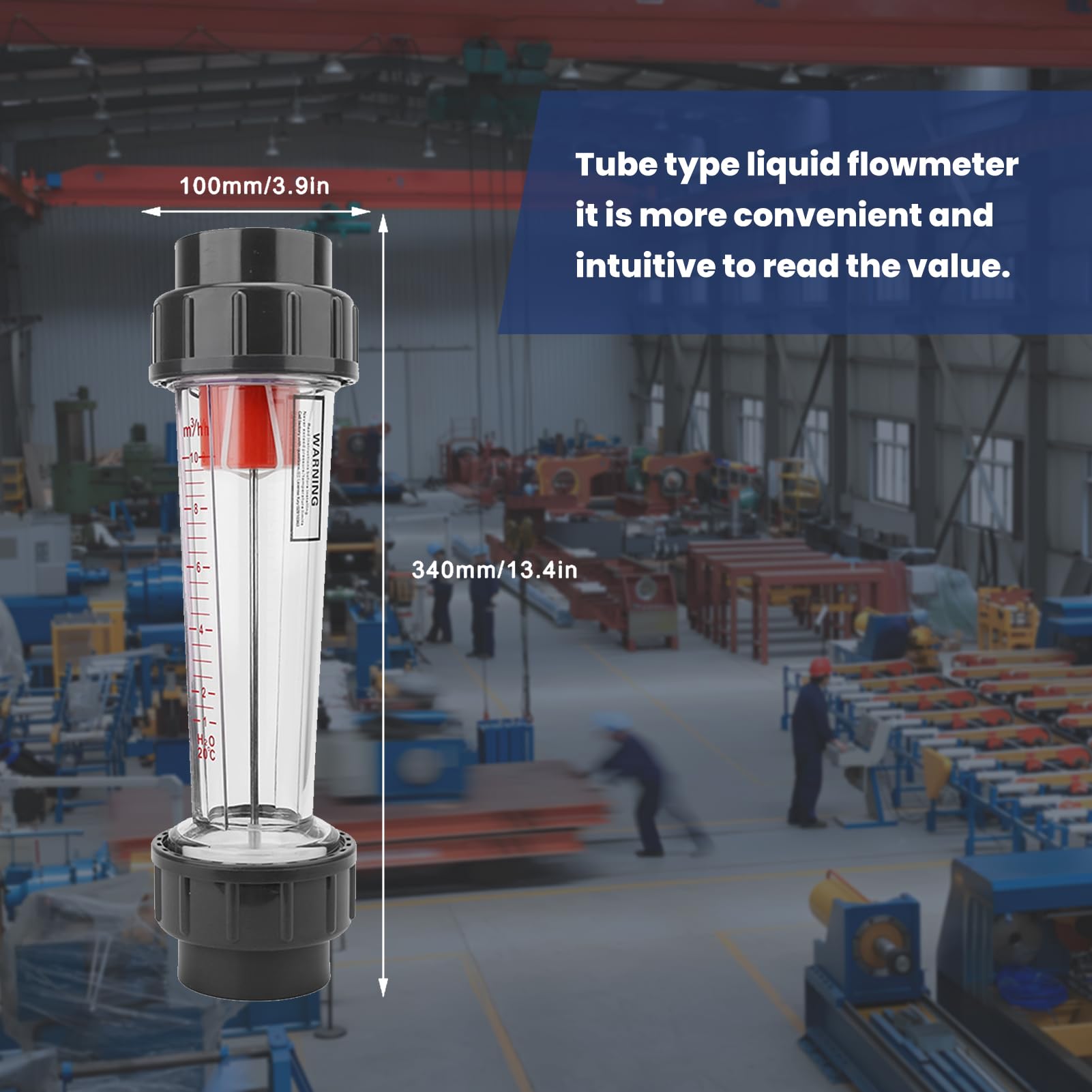 LZS-50 (D) Jauge de débit de liquide 1-10 Débitmètre de type tube 63 mm/2,5 pouces Débitmètres de liquide Interface plate en plastique Débitmètre liquide de type tube