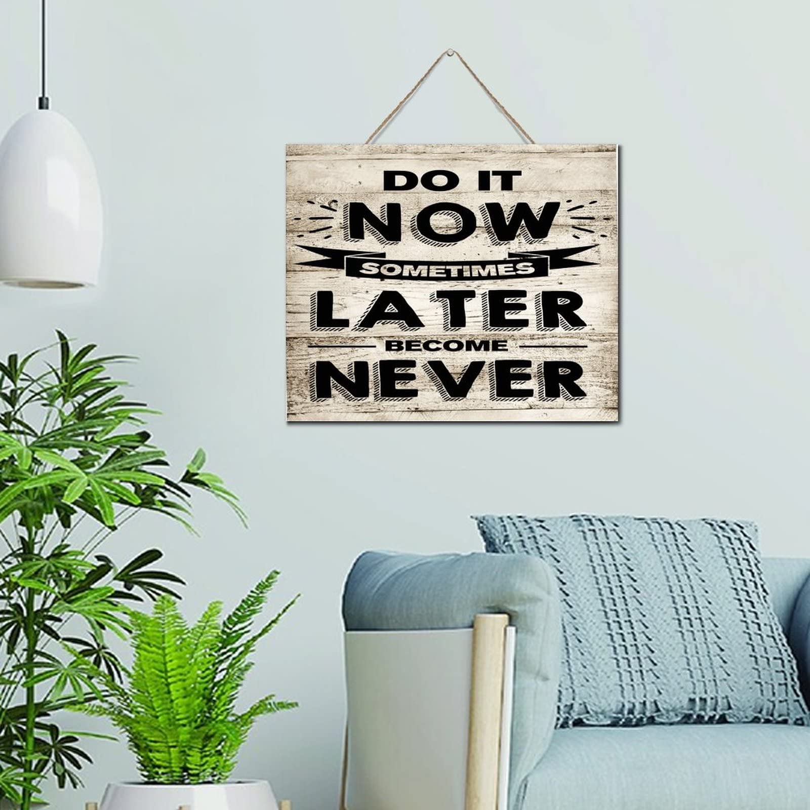 Plaque murale vintage en bois pour entrée et chambre ambiance cosy