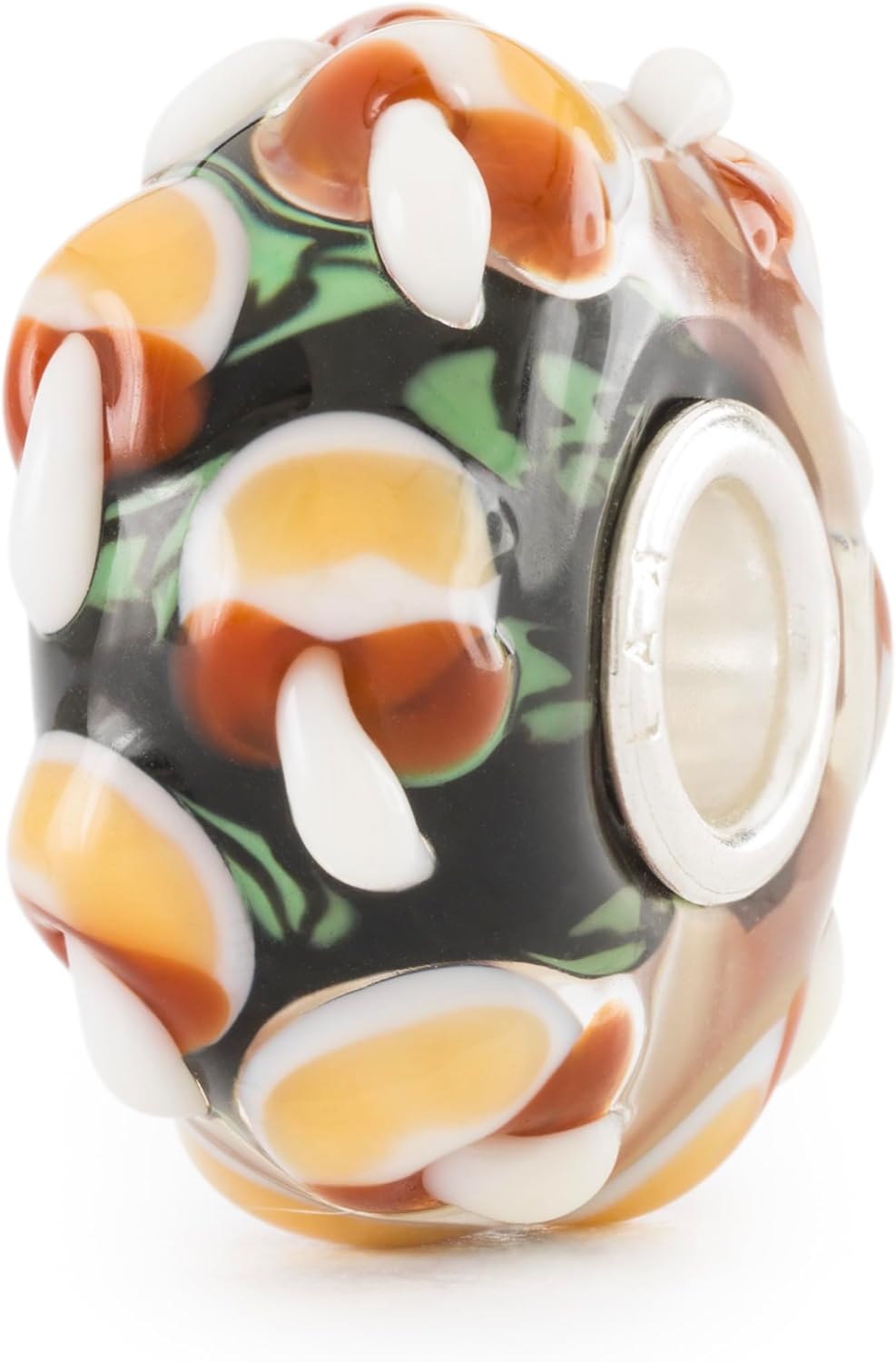 TROLLBEADS Mushrooms of Strength - Classic Glass Charm for Courage & Wisdom | Authentic Brand Charm | Glass | Walk the Journey Collection | Design by Tenzin Phuntsok & Kalden Chophel