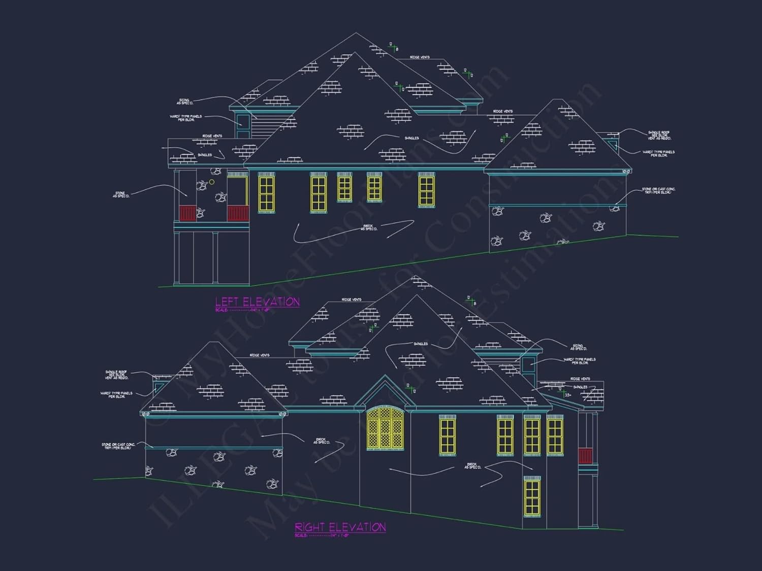 19-1737 HOUSE PLAN - Beautiful CAD House Plan | Spacious Floor Plan, Design Blueprint
