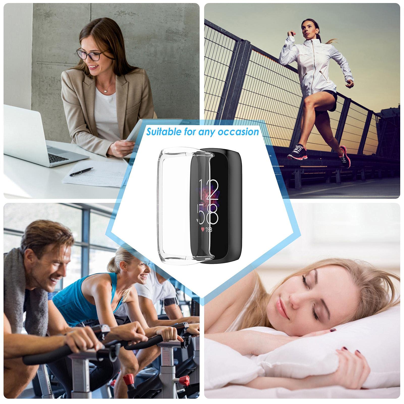 Pellicola Protettiva Schermo Fitbit Diruite - 4 Custodie Protettive In