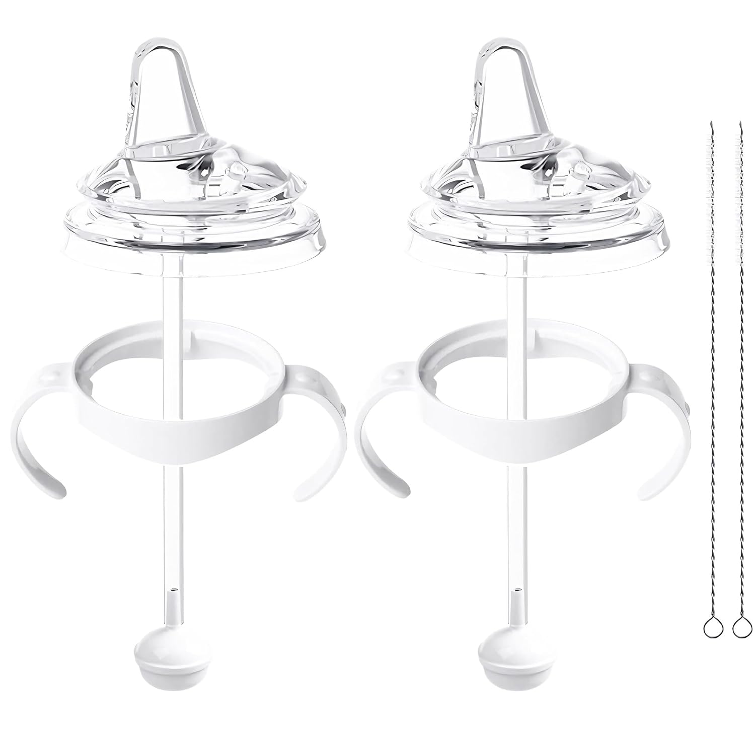 2Pack Sippy Cup Conversion Kit Compatible with Philips Avent Baby Bottle, Transition Kit with Silicone Sippy Spout Nipple, Replacement Spouts Leak-Proof, BPA-Free, Easy to Clean