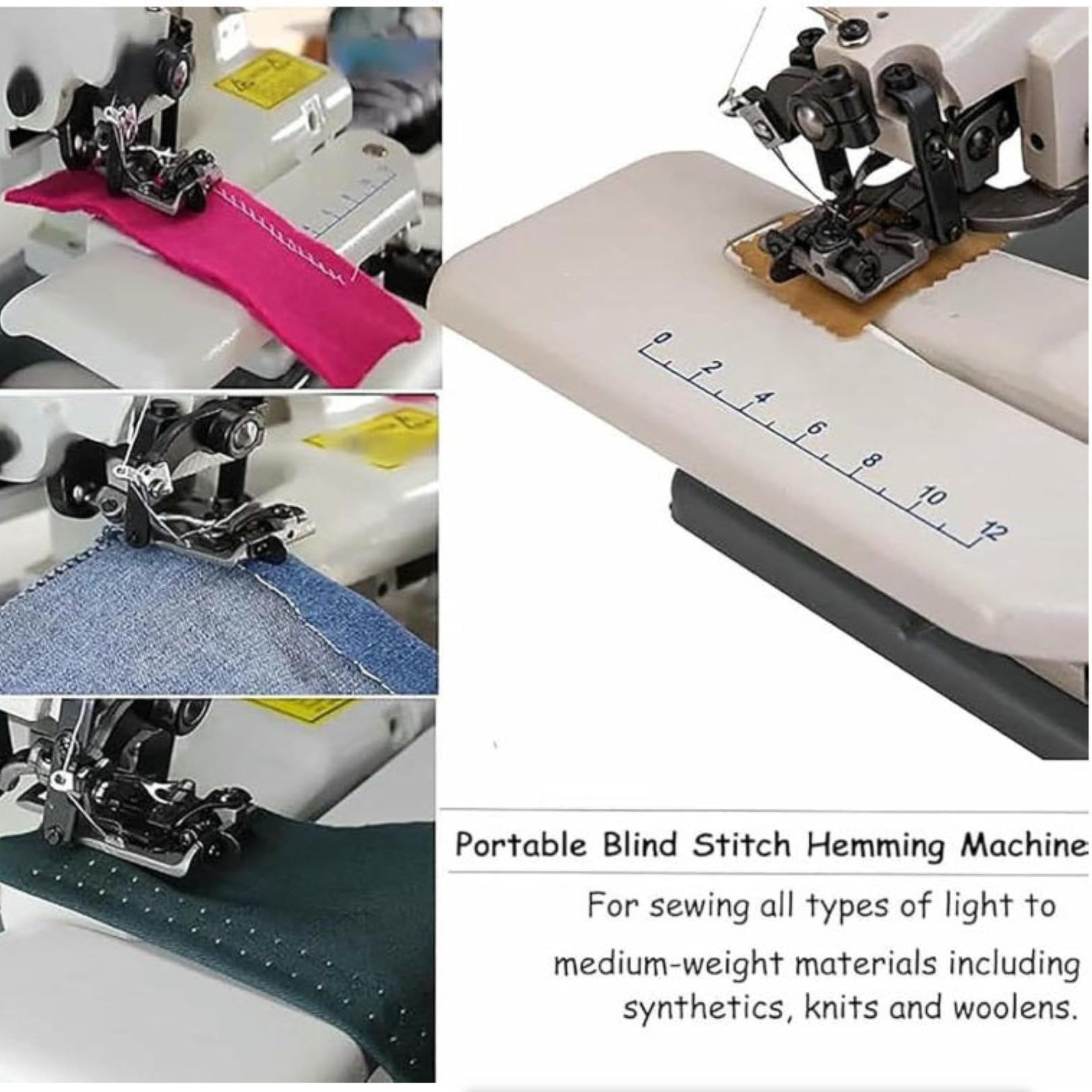 Máquina de Coser de Puntada Invisible Para Modista, Máquina de Dobladillo Portátil Para Coser y Bordar, Para Cortinas y Trajes de Sastrería