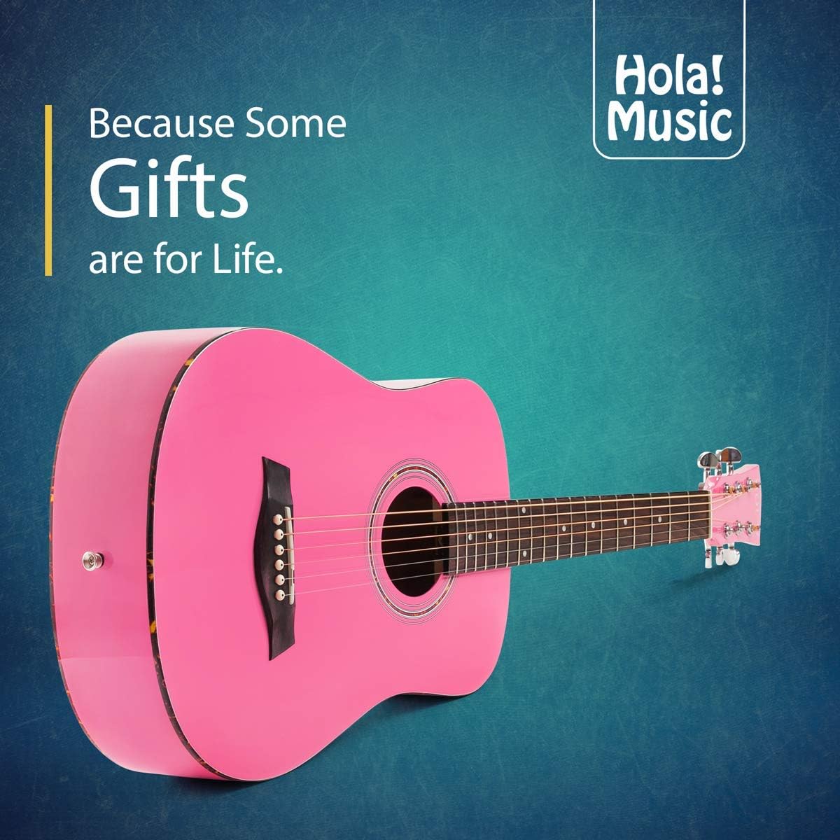 Hola! Music 3/4 Size Acoustic Guitar Bundle for Beginners, 6 String Beginner Solid Spruce Top Acoustic Guitar With Rosewood FIngerboard, 36 inch, Pink