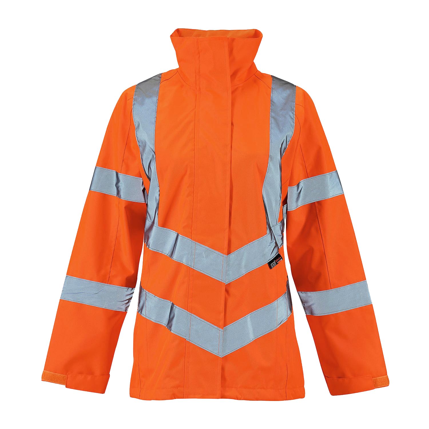 MA Online Womens High Vis Work Wear jacket With Detachable Hooded Hi Viz Lightweight Safety Coat (Orange US 14)