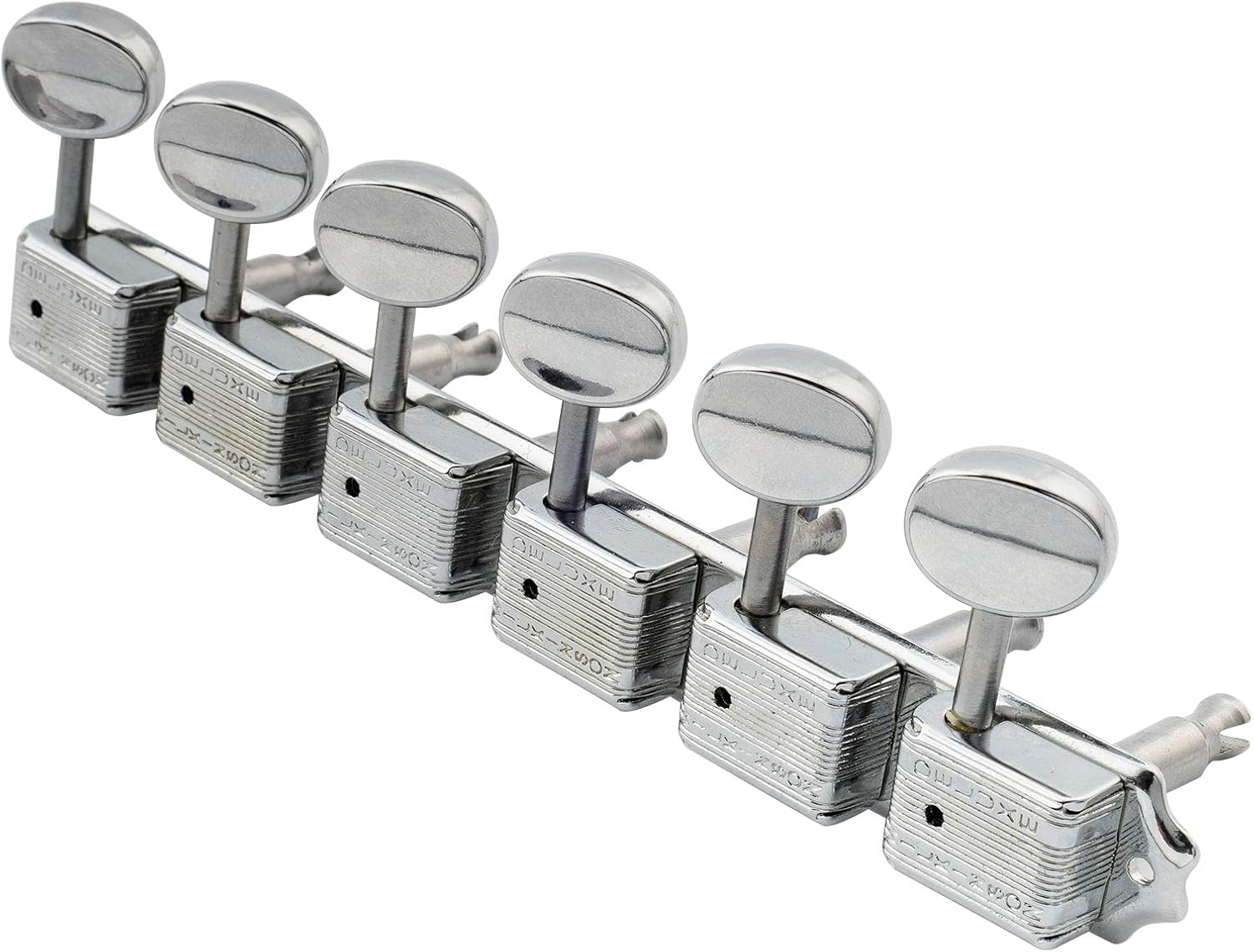 Wilkinson Deluxe 6 Inline Vintage Guitar Tuners Split Shaft Guitar Tuning Pegs Keys Machine Heads for Strat Tele Electric Guitar,Chrome