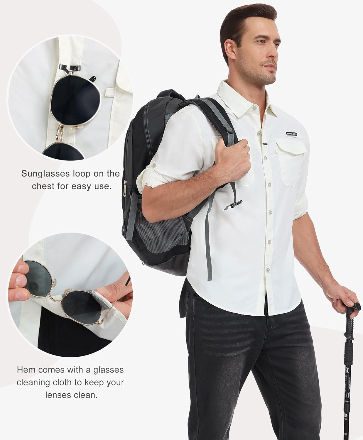 Little Donkey Andy Mens Long Sleeve Sun Protection Shirt Lightweight Fishing Shirts Quick Dry Cooling for Safari Hiking - Image 4